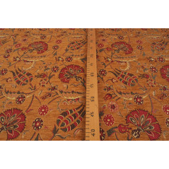 Upholstery Fabric, Chenille Fabric, Turkish Mustard Carnation Pattern Fabric,Turkish Fabric By the Yard,Bohemian Jacquard Fabric