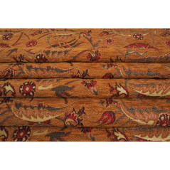 Upholstery Fabric, Chenille Fabric, Turkish Mustard Carnation Pattern Fabric,Turkish Fabric By the Yard,Bohemian Jacquard Fabric