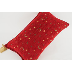 Fabric Pillow, Fabric Pillow 12x20, Red Arabian Night Pattern Turkish Fabric Pillow Cover, Decorative Accent and Throw Pillow