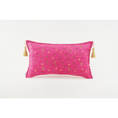 Fabric Pillow, Fabric Pillow 12x20, Mazenda Pink Arabian Night Pattern Turkish Fabric Pillow Cover, Decorative and Throw Pillow