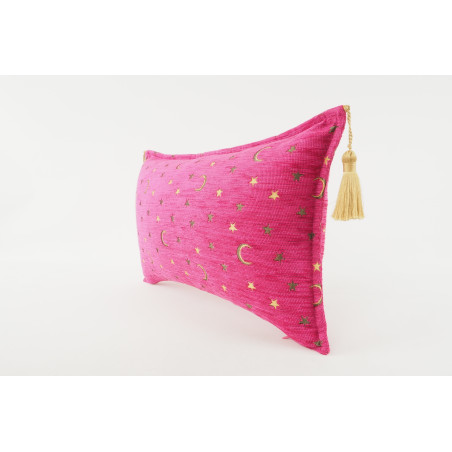 Fabric Pillow, Fabric Pillow 12x20, Mazenda Pink Arabian Night Pattern Turkish Fabric Pillow Cover, Decorative and Throw Pillow