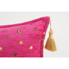 Fabric Pillow, Fabric Pillow 12x20, Mazenda Pink Arabian Night Pattern Turkish Fabric Pillow Cover, Decorative and Throw Pillow