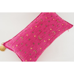 Fabric Pillow, Fabric Pillow 12x20, Mazenda Pink Arabian Night Pattern Turkish Fabric Pillow Cover, Decorative and Throw Pillow
