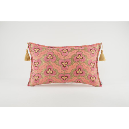 Fabric Pillow, Fabric Pillow 12x20, Pale Pink Tiger Eyes Pattern Turkish Fabric Pillow Cover,Decorative Throw Bohemian Pillow
