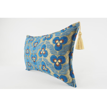 Fabric Pillow, Fabric Pillow 12x20, Navy Blue Tiger Eyes Pattern Turkish Fabric Pillow Cover,Decorative Throw Bohemian Pillow