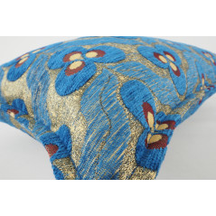 Fabric Pillow, Fabric Pillow 12x20, Navy Blue Tiger Eyes Pattern Turkish Fabric Pillow Cover,Decorative Throw Bohemian Pillow