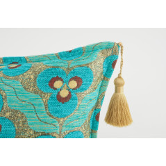 Fabric Pillow, Fabric Pillow 12x20, Turquoise Blue Tiger Eyes Pattern Turkish Fabric Pillow Cover, Decorative Bohemian Pillow
