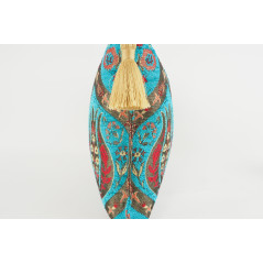 Fabric Pillow,Fabric Pillow 12x20,Turquoise Blue Morocco Pattern Tulip Turkish Fabric Pillow,Decorative Pillow,Bohemian Pillow