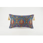 Fabric Pillow, Fabric Pillow 12x20, Navy Blue Morocco Pattern Tulip Turkish Fabric Pillow, Decorative Pillow, Bohemian Pillow