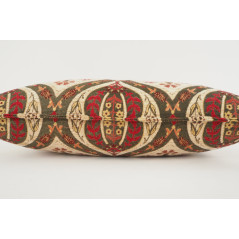 Fabric Pillow, Fabric Pillow 12x20, Beige Morocco Pattern Tulip Turkish Fabric Pillow, Decorative Pillow, Bohemian Pillow
