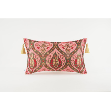 Fabric Pillow, Fabric Pillow 12x20, Pale Pink Morocco Pattern Tulip Turkish Fabric Pillow, Decorative Pillow, Bohemian Pillow