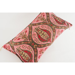 Fabric Pillow, Fabric Pillow 12x20, Pale Pink Morocco Pattern Tulip Turkish Fabric Pillow, Decorative Pillow, Bohemian Pillow