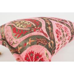 Fabric Pillow, Fabric Pillow 12x20, Pale Pink Morocco Pattern Tulip Turkish Fabric Pillow, Decorative Pillow, Bohemian Pillow