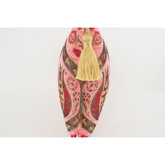 Fabric Pillow, Fabric Pillow 12x20, Pale Pink Morocco Pattern Tulip Turkish Fabric Pillow, Decorative Pillow, Bohemian Pillow