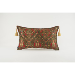 Fabric Pillow, Fabric Pillow 12x20, Moss Green Morocco Pattern Tulip Turkish Fabric Pillow, Decorative Pillow, Bohemian Pillow