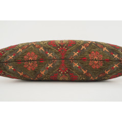 Fabric Pillow, Fabric Pillow 12x20, Moss Green Morocco Pattern Tulip Turkish Fabric Pillow, Decorative Pillow, Bohemian Pillow