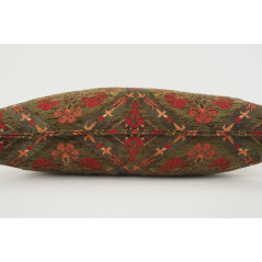 Fabric Pillow, Fabric Pillow 12x20, Moss Green Morocco Pattern Tulip Turkish Fabric Pillow, Decorative Pillow, Bohemian Pillow