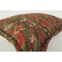 Fabric Pillow, Fabric Pillow 12x20, Moss Green Morocco Pattern Tulip Turkish Fabric Pillow, Decorative Pillow, Bohemian Pillow