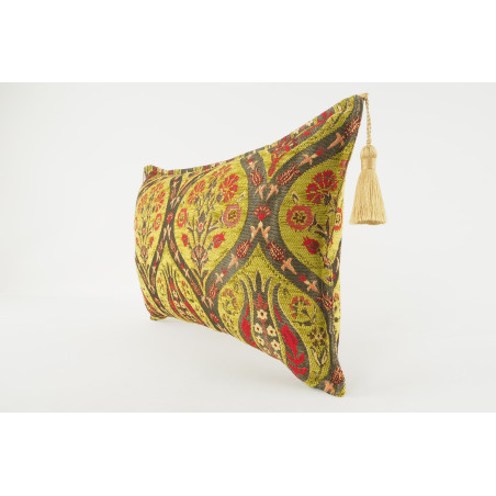 Fabric Pillow,Fabric Pillow 12x20,Pistachio Green Morocco Pattern Tulip Turkish Fabric Pillow,Decorative Pillow,Bohemian Pillow