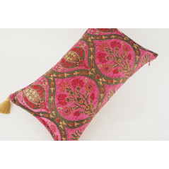 Fabric Pillow,Fabric Pillow 12x20,Mazenda Pink Morocco Pattern Tulip Turkish Fabric Pillow,Decorative Pillow,Bohemian Pillow