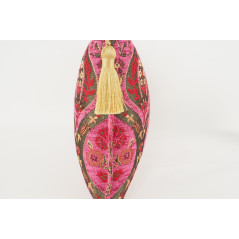 Fabric Pillow,Fabric Pillow 12x20,Mazenda Pink Morocco Pattern Tulip Turkish Fabric Pillow,Decorative Pillow,Bohemian Pillow