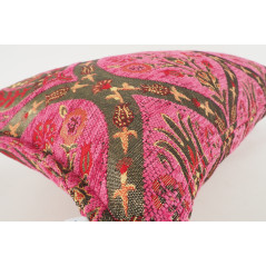 Fabric Pillow,Fabric Pillow 12x20,Mazenda Pink Morocco Pattern Tulip Turkish Fabric Pillow,Decorative Pillow,Bohemian Pillow