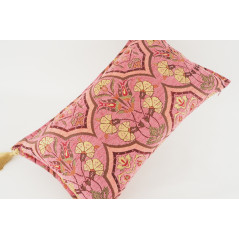 Fabric Pillow,Fabric Pillow 12x20,Pale Pink Carnation Pattern Turkish Fabric Pillow,Decorative Throw Pillow,Bohemian Pillow