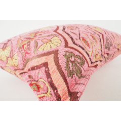 Fabric Pillow,Fabric Pillow 12x20,Pale Pink Carnation Pattern Turkish Fabric Pillow,Decorative Throw Pillow,Bohemian Pillow