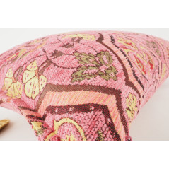 Fabric Pillow,Fabric Pillow 12x20,Pale Pink Carnation Pattern Turkish Fabric Pillow,Decorative Throw Pillow,Bohemian Pillow