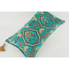 Fabric Pillow,Fabric Pillow 12x20,Turquoise Blue Carnation Pattern Turkish Fabric Pillow,Decorative Throw Pillow,Bohemian Pillow