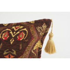 Fabric Pillow, Fabric Pillow 12x20, Brown Carnation Pattern Turkish Fabric Pillow,Decorative Throw Pillow,Bohemian Pillow