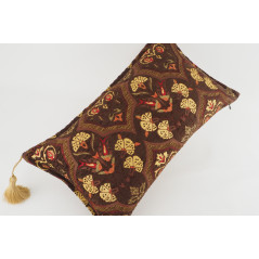 Fabric Pillow, Fabric Pillow 12x20, Brown Carnation Pattern Turkish Fabric Pillow,Decorative Throw Pillow,Bohemian Pillow