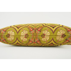 Fabric Pillow, Fabric Pillow 12x20, PIstachio Green Carnation Pattern Turkish Fabric Pillow, Decorative Pillow, Bohemian Pillow