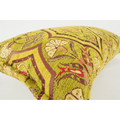 Fabric Pillow, Fabric Pillow 12x20, PIstachio Green Carnation Pattern Turkish Fabric Pillow, Decorative Pillow, Bohemian Pillow