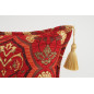 Fabric Pillow, Fabric Pillow 12x20, Red Carnation Pattern Turkish Fabric Pillow,Decorative Pillow, Throw Pillow,Bohemian Pillow