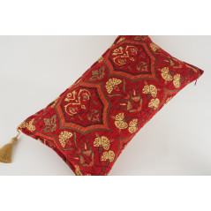 Fabric Pillow, Fabric Pillow 12x20, Red Carnation Pattern Turkish Fabric Pillow,Decorative Pillow, Throw Pillow,Bohemian Pillow