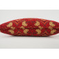 Fabric Pillow, Fabric Pillow 12x20, Red Carnation Pattern Turkish Fabric Pillow,Decorative Pillow, Throw Pillow,Bohemian Pillow