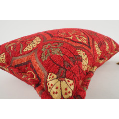 Fabric Pillow, Fabric Pillow 12x20, Red Carnation Pattern Turkish Fabric Pillow,Decorative Pillow, Throw Pillow,Bohemian Pillow