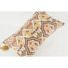 Fabric Pillow,Fabric Pillow 12x20,Beige Carnation Pattern Turkish Fabric Pillow,Decorative Pillow,Throw Pillow,Bohemian Pillow