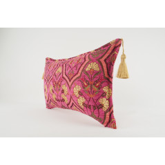 Fabric Pillow, abric Pillow 12x20,Mazenda Pink Carnation Pattern Turkish Fabric Pillow,Decorative Throw Pillow,Bohemian Pillow