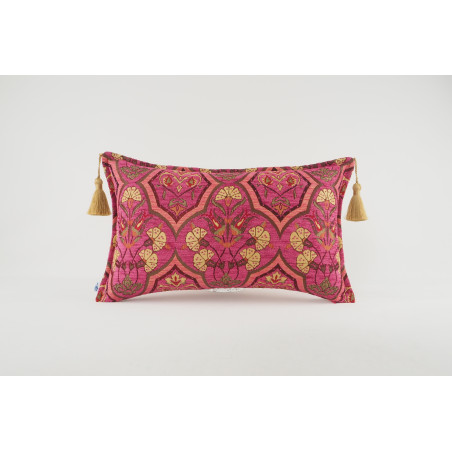 Fabric Pillow, abric Pillow 12x20,Mazenda Pink Carnation Pattern Turkish Fabric Pillow,Decorative Throw Pillow,Bohemian Pillow