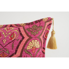 Fabric Pillow, abric Pillow 12x20,Mazenda Pink Carnation Pattern Turkish Fabric Pillow,Decorative Throw Pillow,Bohemian Pillow