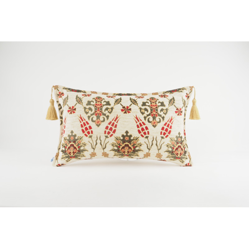Fabric Pillow, Fabric Pillow 12x20, Beige Topkapi Palace Tulip Pattern Turkish Fabric Pillow Cover, Decorative Throw Pillow Fabric Pillow, Fabric Pillow 12x20, Beige Topkapi Palace Tulip Pattern Turkish Fabric Pillow Cover, Decorative Throw Pillow