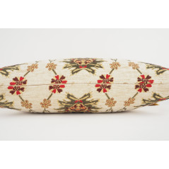 Fabric Pillow, Fabric Pillow 12x20, Beige Topkapi Palace Tulip Pattern Turkish Fabric Pillow Cover, Decorative Throw Pillow