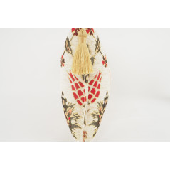 Fabric Pillow, Fabric Pillow 12x20, Beige Topkapi Palace Tulip Pattern Turkish Fabric Pillow Cover, Decorative Throw Pillow
