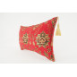 Fabric Pillow,Fabric Pillow 12x20,Red Topkapi Palace Tulip Pattern Turkish Fabric Pillow Cover,Decorative Pillow,Throw Pillow