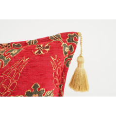 Fabric Pillow,Fabric Pillow 12x20,Red Topkapi Palace Tulip Pattern Turkish Fabric Pillow Cover,Decorative Pillow,Throw Pillow