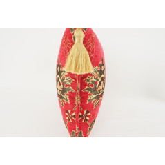Fabric Pillow,Fabric Pillow 12x20,Red Topkapi Palace Tulip Pattern Turkish Fabric Pillow Cover,Decorative Pillow,Throw Pillow