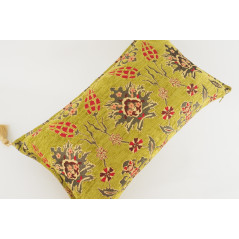 Fabric Pillow, Fabric Pillow 12x20, Pistachio Green Topkapi Palace Tulip Pattern Turkish Fabric Pillow, Decorative Throw Pillow
