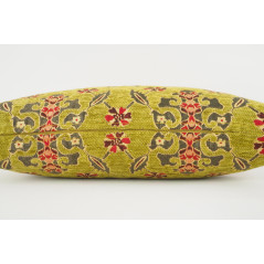 Fabric Pillow, Fabric Pillow 12x20, Pistachio Green Topkapi Palace Tulip Pattern Turkish Fabric Pillow, Decorative Throw Pillow